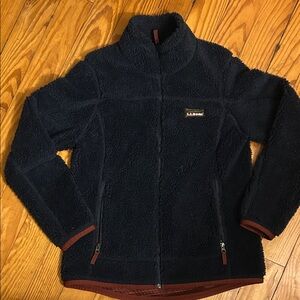 L.L. Bean Black and Red Fleece Jacket